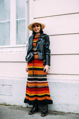 Gorgeous Resort 2018 Christian Dior by Maria Grazia Chiuri Stripe Knit Dress w Fringing