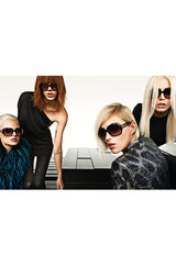 Fall 2009 Gucci by Frida Giannini Black One Shoulder Jersey & Leather Ad Campaign Dress