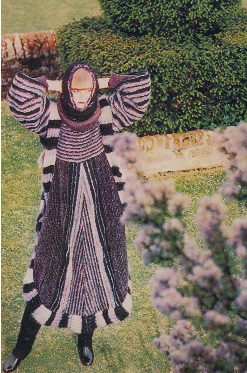 c.1976 Kay Cosserat Wool, Mohair & Silk Kimono Inspired Coat