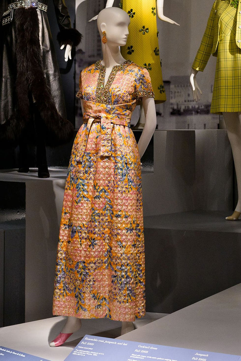 Amazing c.1967 Oscar de la Renta Gold Metallic Brocade Jumpsuit w Extensive Detailing