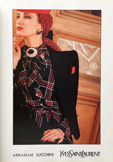Spring 1984 Haute Couture Plaid Silk Yves Saint Laurent Top