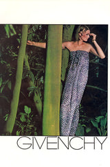 Gorgeous Spring 1977 Givenchy Runway  Ad Campaign Strapless Purple Silk Chiffon Dress