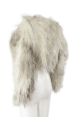 Original 1970s Unlabeled Fluffy Ostrich Feather Crop Jacket
