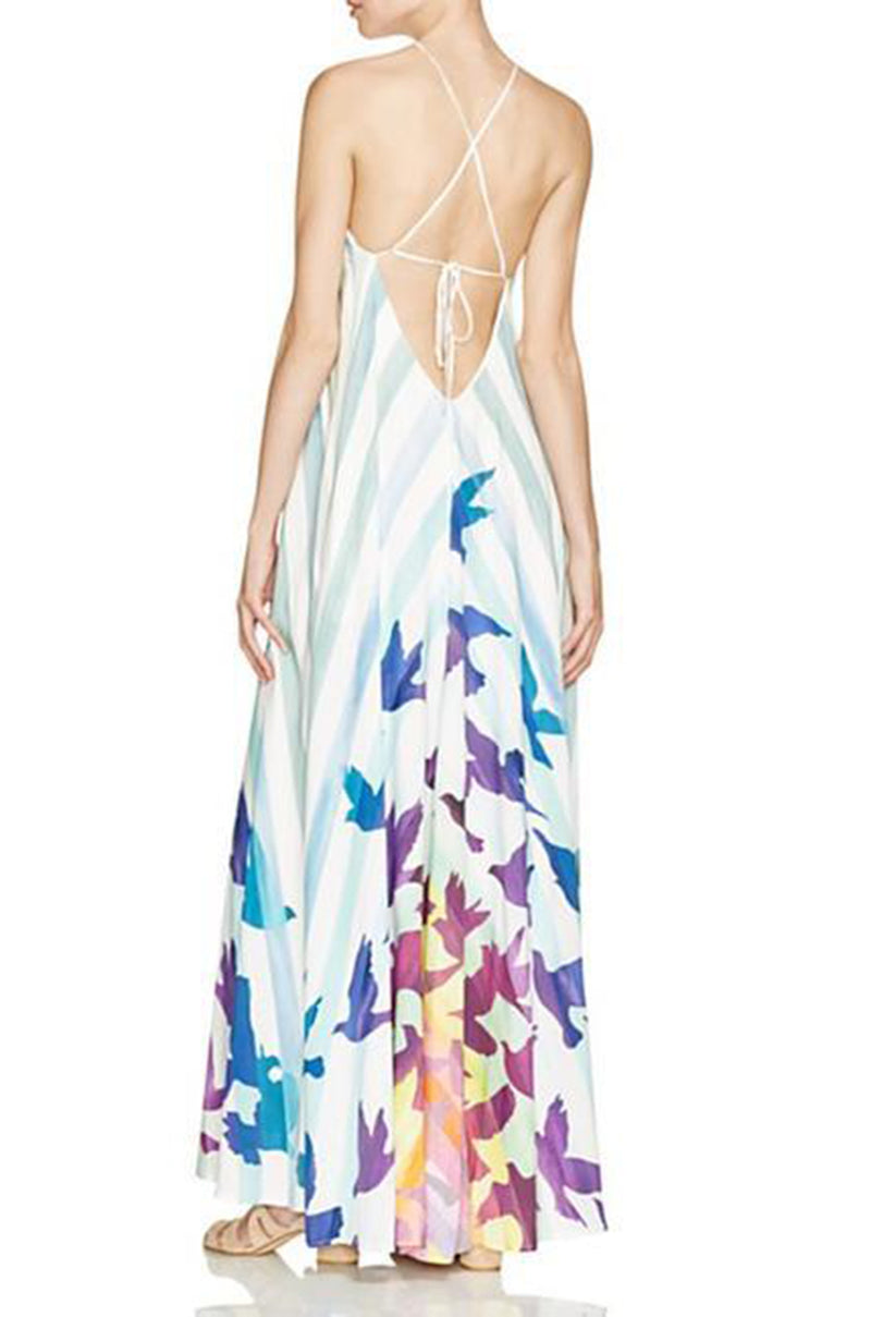 Spring 2016 Mara Hoffman Rainbow Bird Caftan Halter Unworn Dress Shrimpton Couture Spring 2016 Mara Hoffman Rainbow Bird Caftan Halter Unworn Dress Shrimpton Couture
