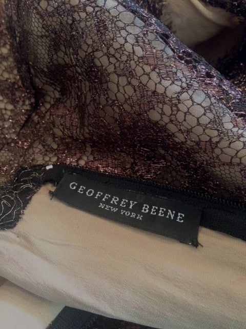 1980s Fine Geoffrey Beene Iridescent Lace Dress