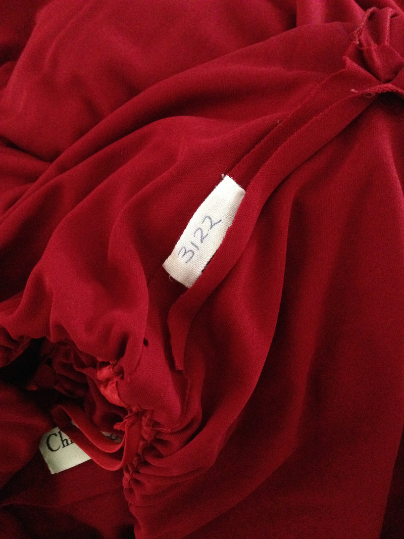 1970s Numbered Christian Dior Off Shoulder Dress