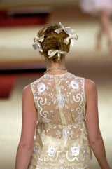 Spring 2006 Christian Lacroix Haute Couture Runway Embroidered Ivory Net Top