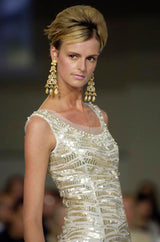 Resort 2008 Oscar de la Renta Runway Muted Gold Paillette & Beaded Dress on Silk Net