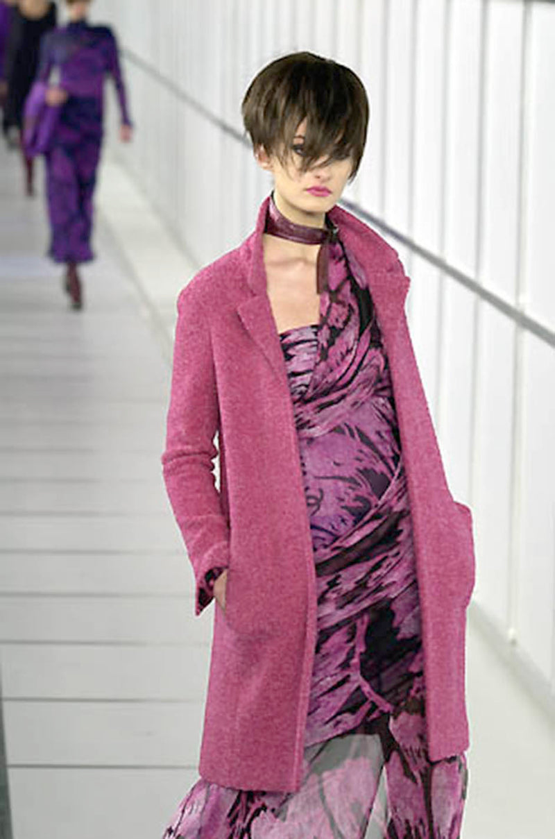 Fall 2000 Chanel by Karl Lagerfeld Runway One Shoulder Silk Chiffon Dress