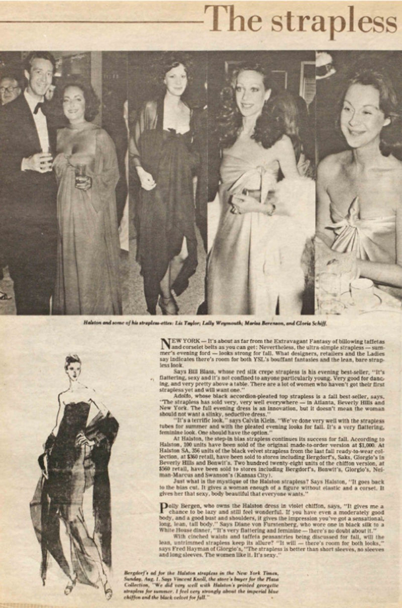 Unusual 1976 Halston Deep Brown Strapless Tie Front Dress in a Soft Terry Cloth