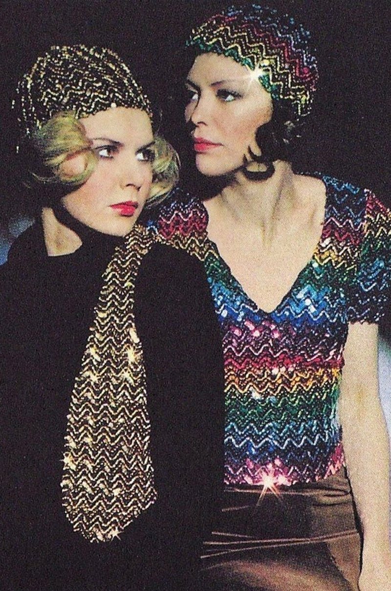 c1973 Biba Baby Blue Sequin Vest Top