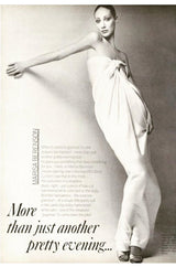 Unusual 1976 Halston Deep Brown Strapless Tie Front Dress in a Soft Terry Cloth