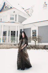 Spring 2002 Tom Ford For Yves Saint Laurent Leopard Bias Cut Silk Caftan Dress