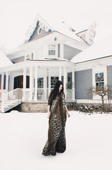Spring 2002 Tom Ford For Yves Saint Laurent Leopard Bias Cut Silk Caftan Dress