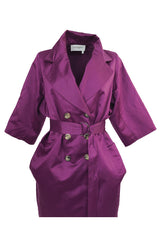 Resort 2010 Stefano Pilati for Yves Saint Laurent Purple Cotton Trench Coat