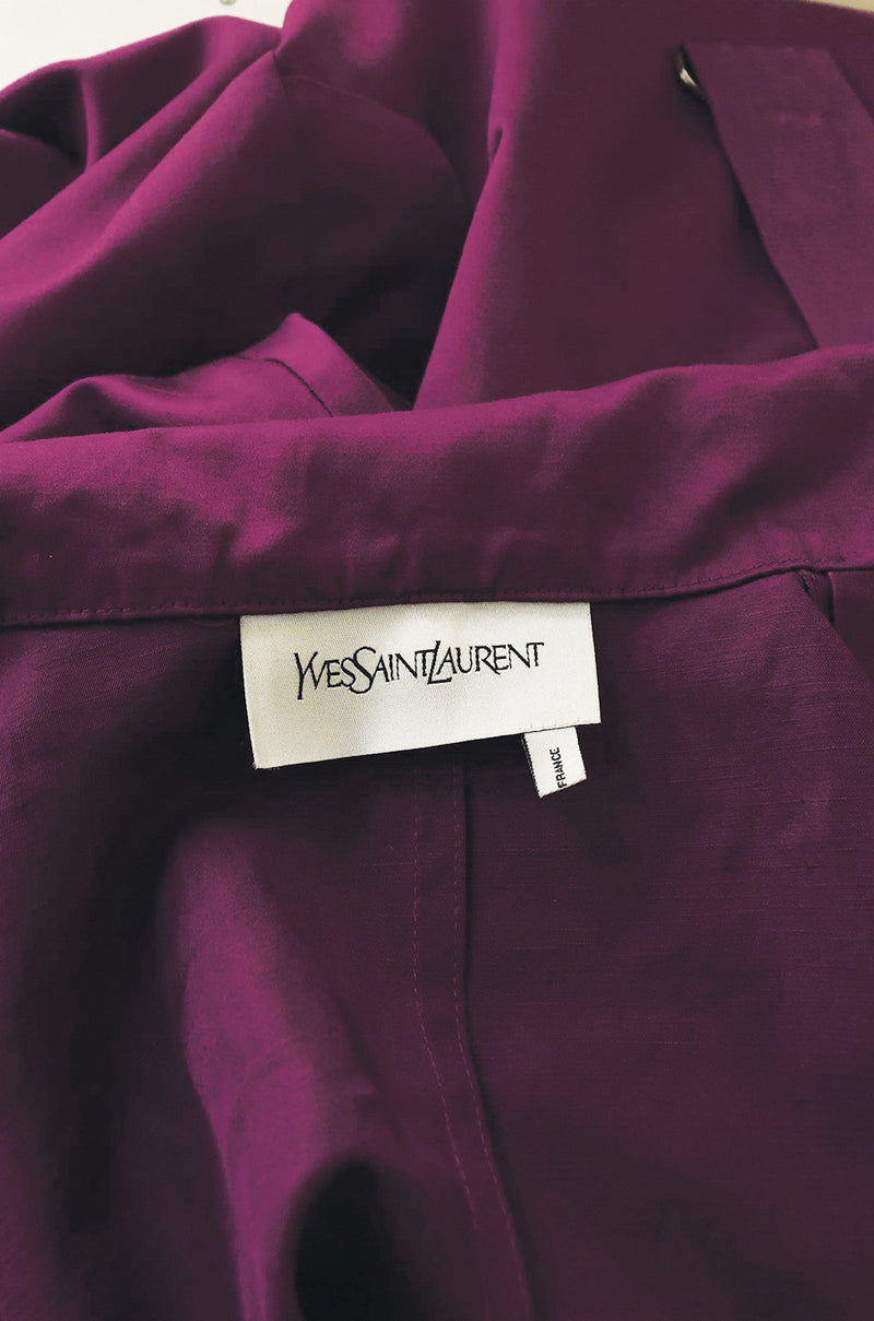 Resort 2010 Stefano Pilati for Yves Saint Laurent Purple Cotton Trench Coat